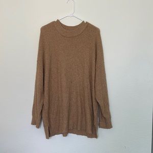 Aerie Waffle knit sweater (camel)